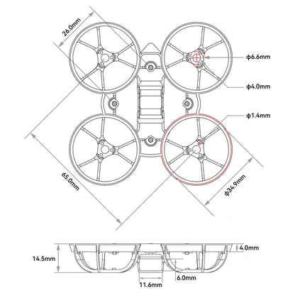 BETAFPV Meteor65 Air Brushless Whoop Clear Frame