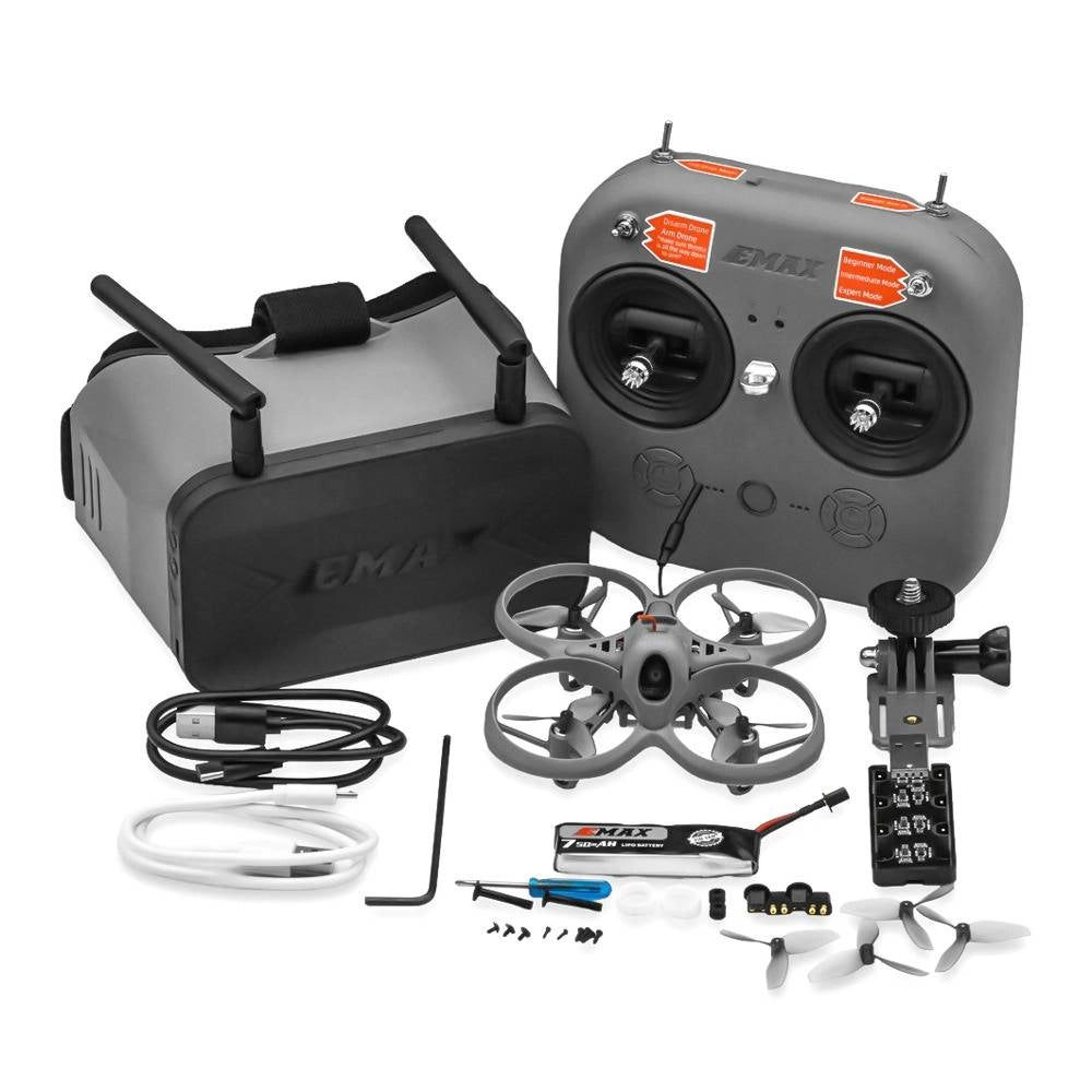 EMAX TinyHAWK droonikomplekt algajatele- komplektis droon, prillid ja pult
